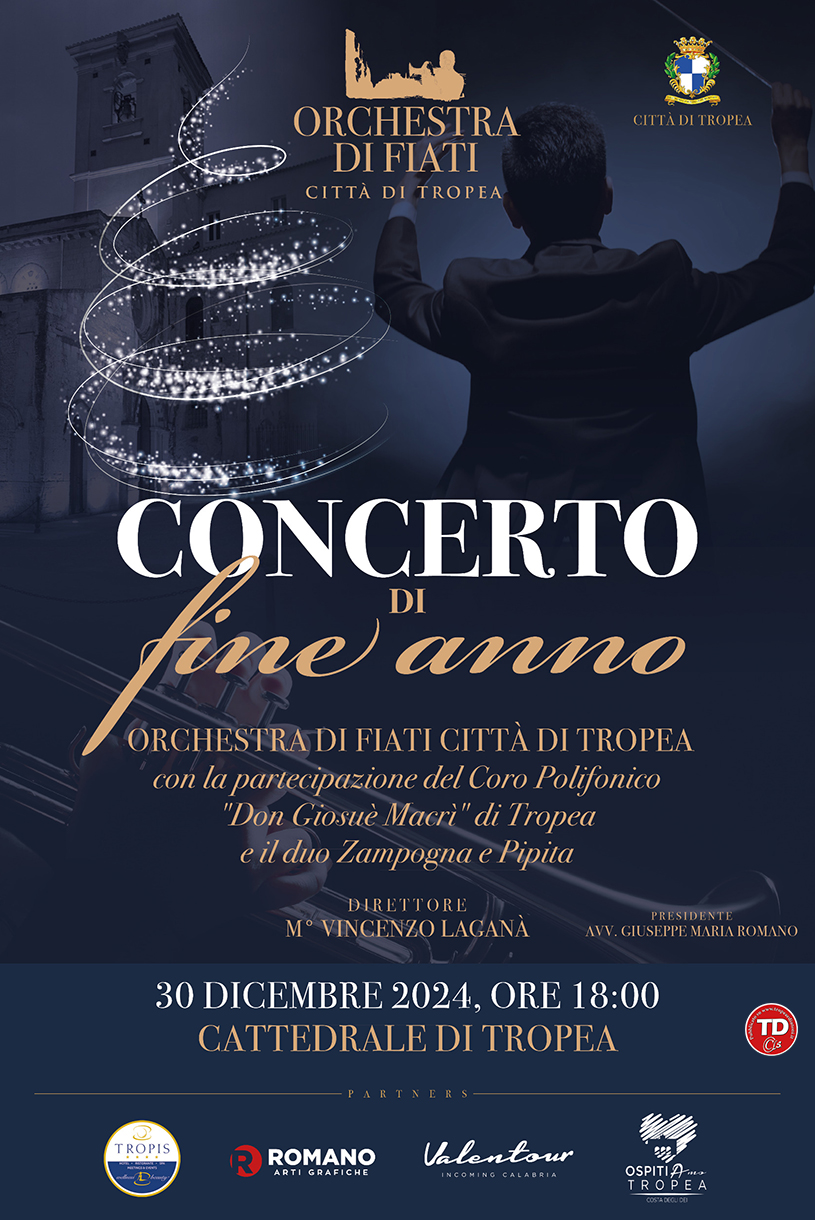 #tropeanite: L'orchestra di fiati Città di Tropea si esibirà il 30 dicembre 2024 alle ore 18:00.