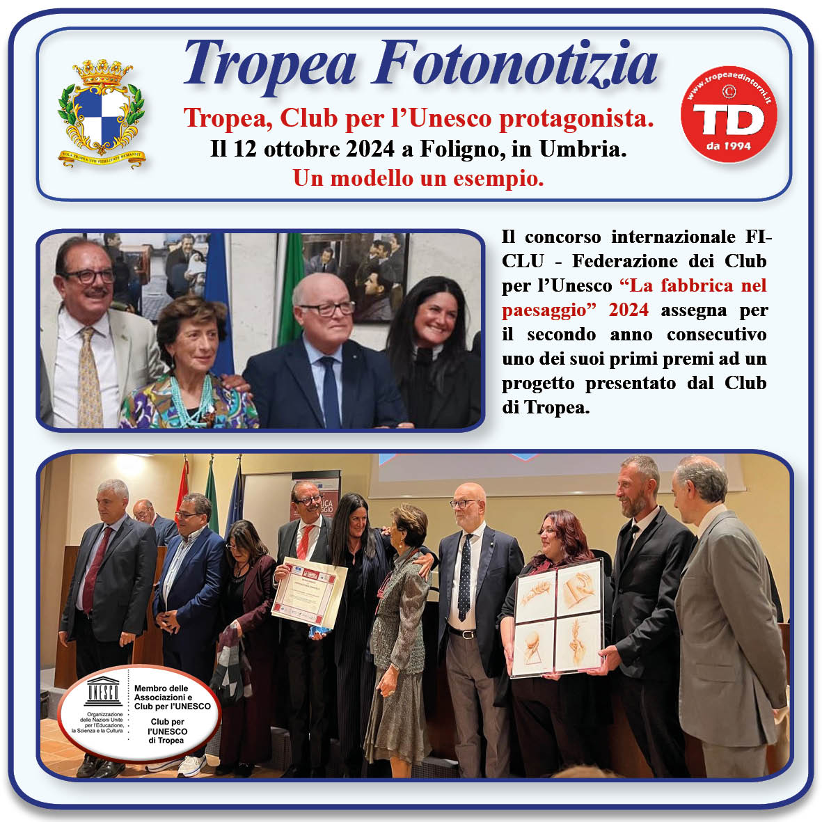 #tropeanite: Fotonotizia-Unesco-15-10-2024