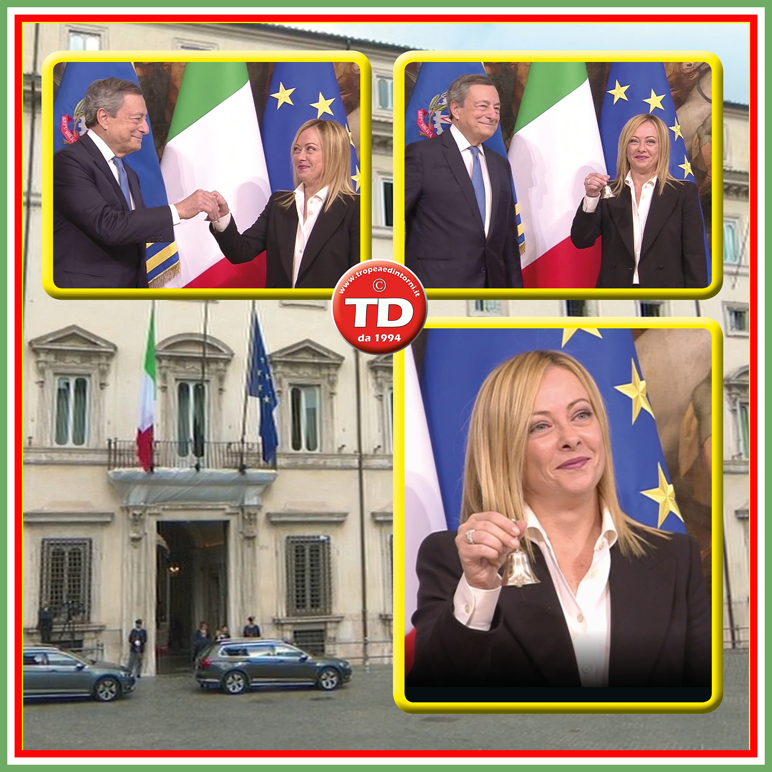 Passaggio Della Campanella Tra Mario Draghi E Giorgia Meloni ...